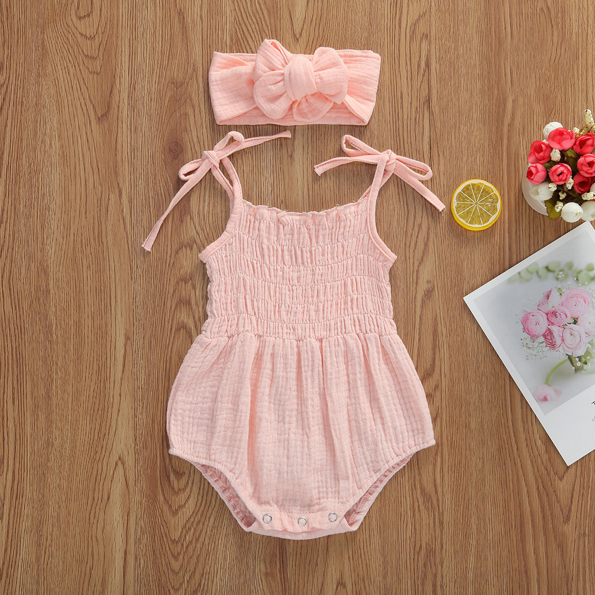 Baby Girls Linen Romper