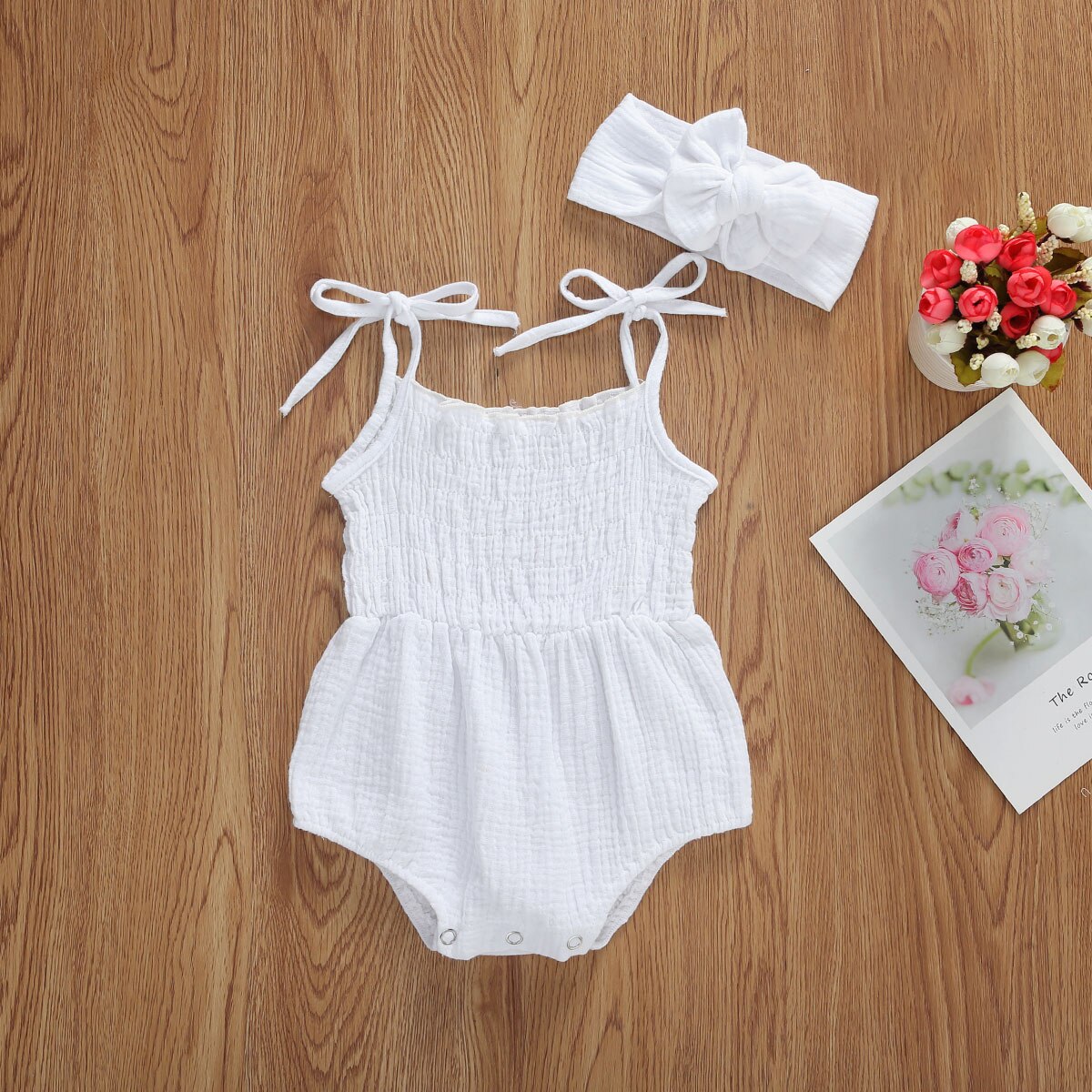 Baby Girls Linen Romper