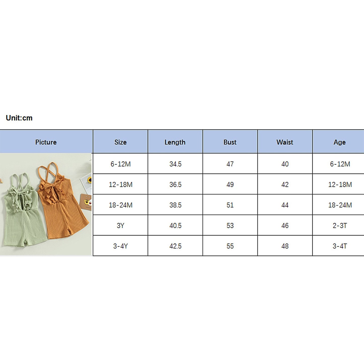Girls Ribbed Rompers