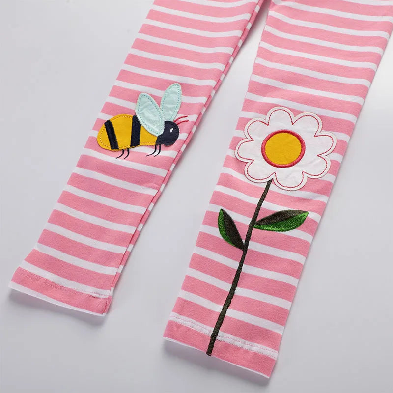 Girls Stripy Leggings