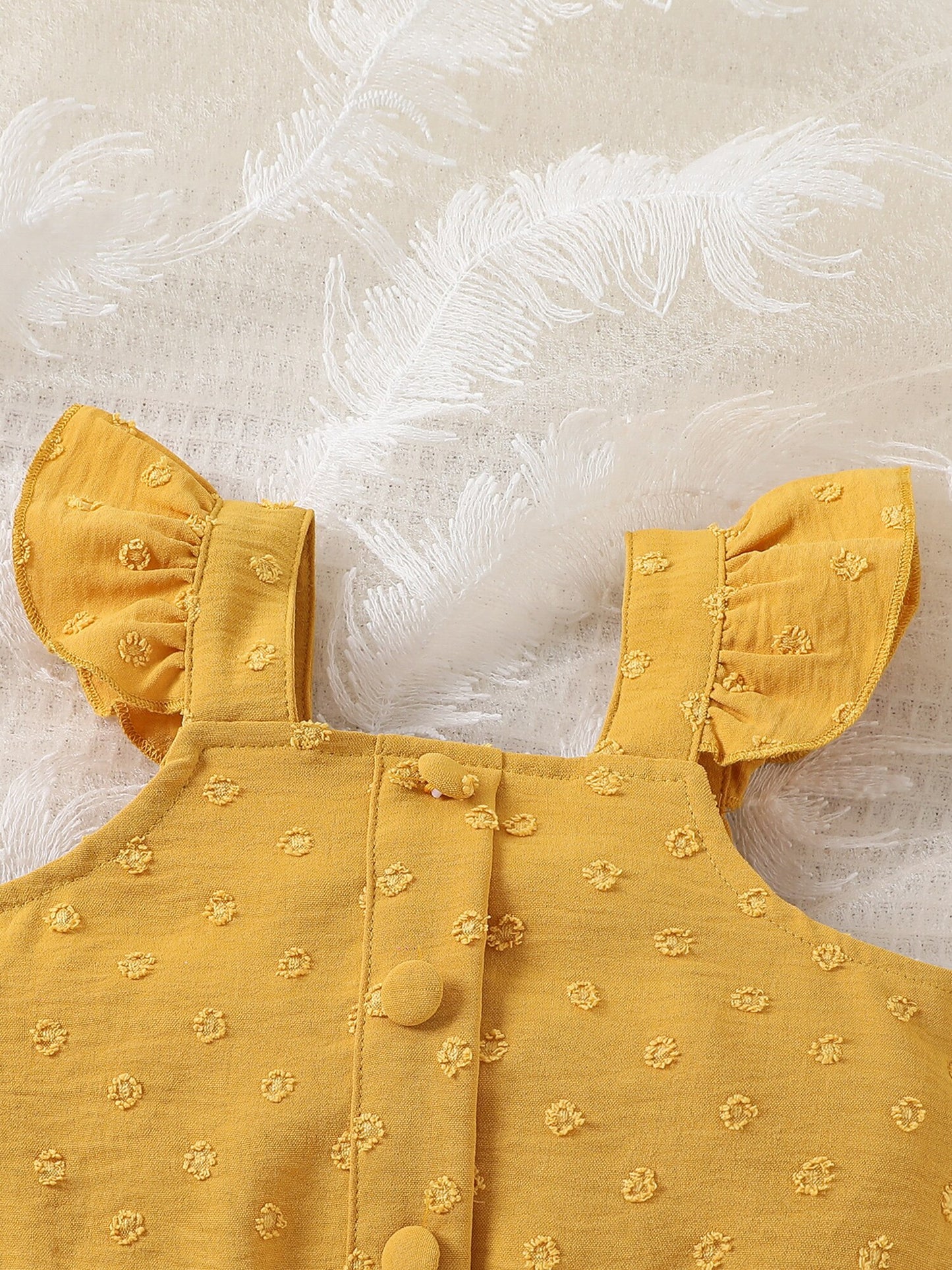 Baby Girls Ruffle Sleeveless Button Vest Top and Shorts Set