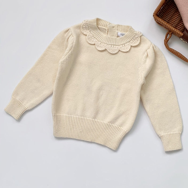 Girls Ruffle Collar Jumper