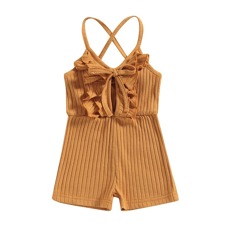 Girls Ribbed Rompers