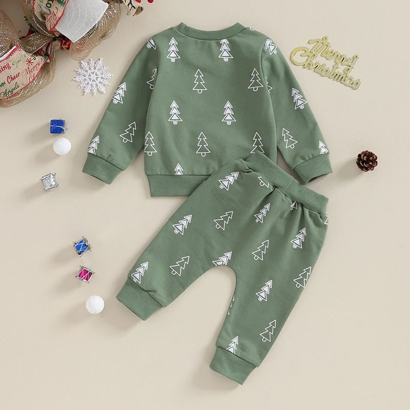 Boys Xmas Tree Print Lounge Set