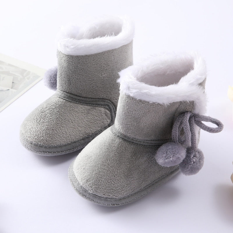 Warm Boots - Soft Sole Fur Snow Booties for 0-18M