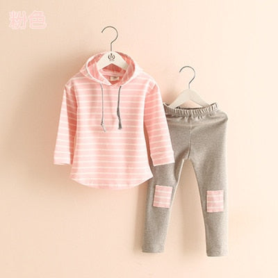 Girls Striped Lounge Set