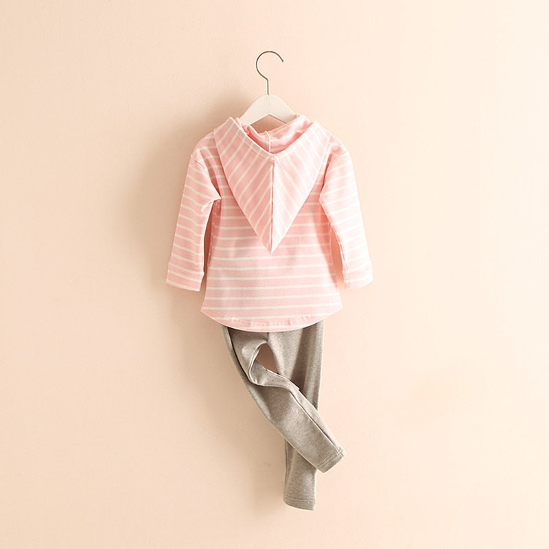 Girls Striped Lounge Set