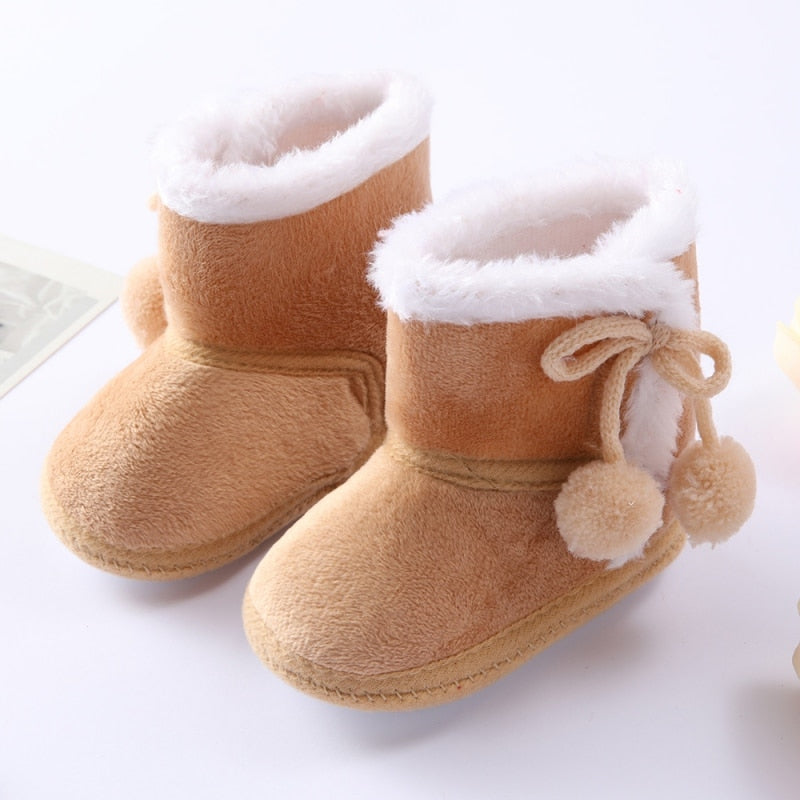 Warm Boots - Soft Sole Fur Snow Booties for 0-18M