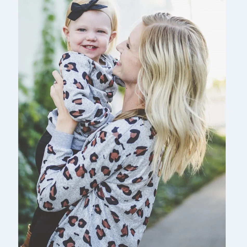 Mum And Daughter Matching Leopard Print Top