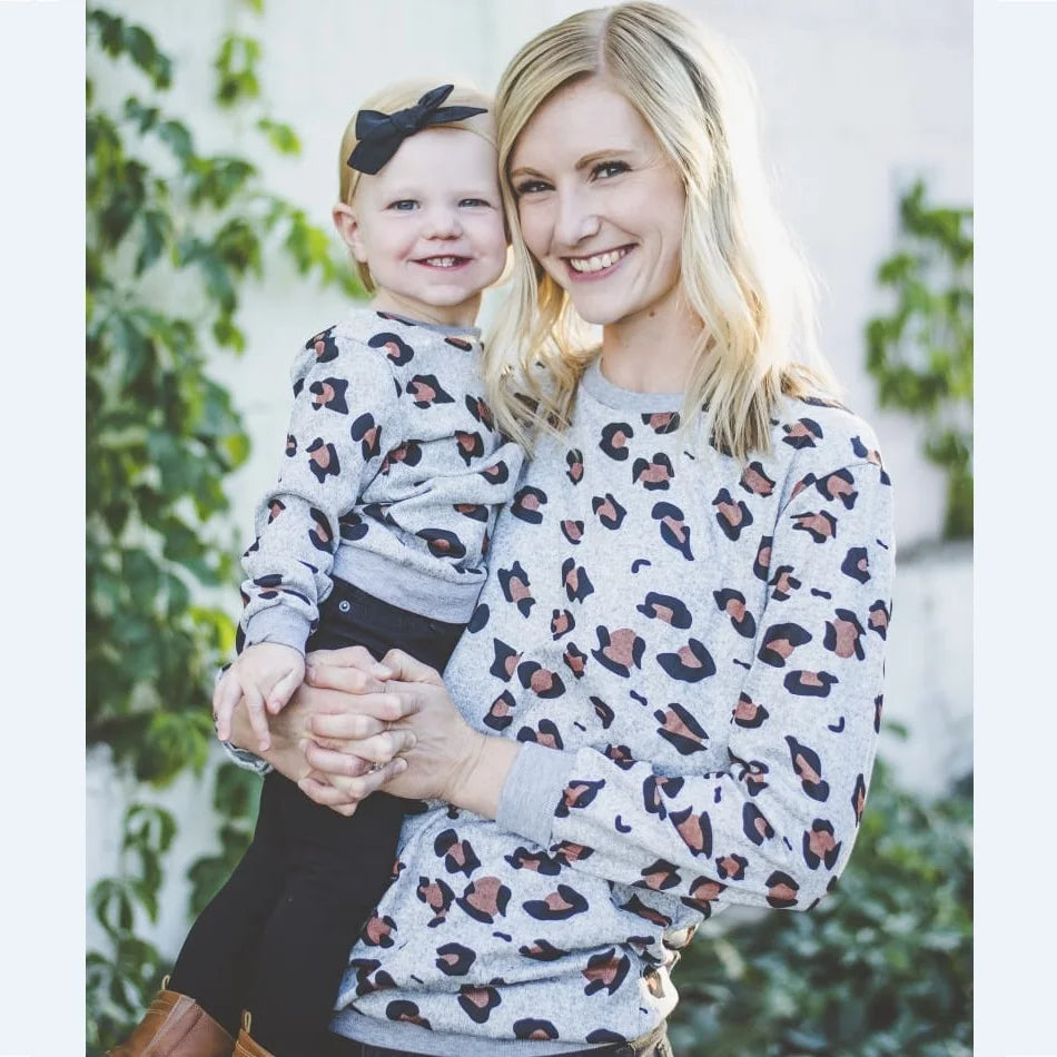 Mum And Daughter Matching Leopard Print Top