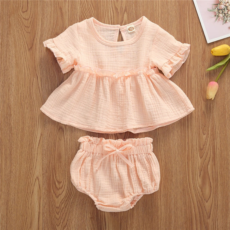 Baby Girls Ruffle Top and Short Set