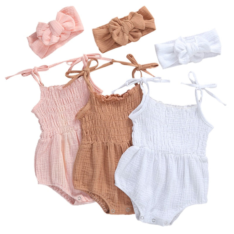 Baby Girls Linen Romper