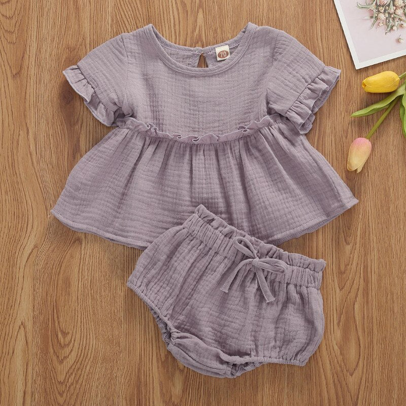 Baby Girls Ruffle Top and Short Set