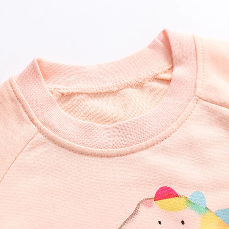 Girls Pink Dinosaur Jumper