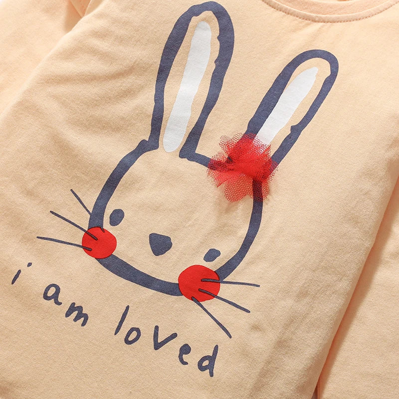 Girls Long Sleeve Bunny Tshirt