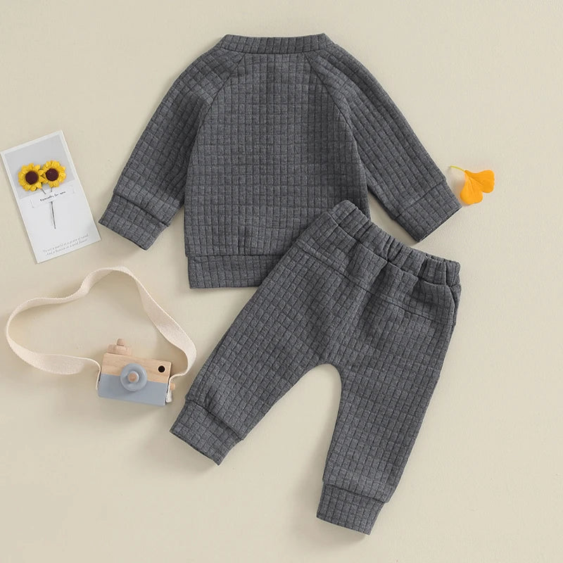 Boy Grey Casual Long Sleeve Tracksuit Set