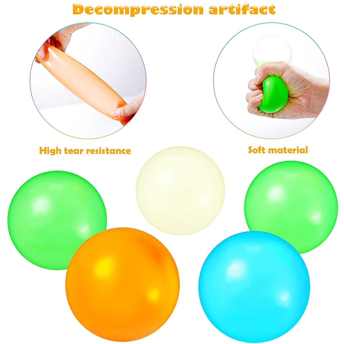 4Pcs Glow in The Dark Ceiling Balls