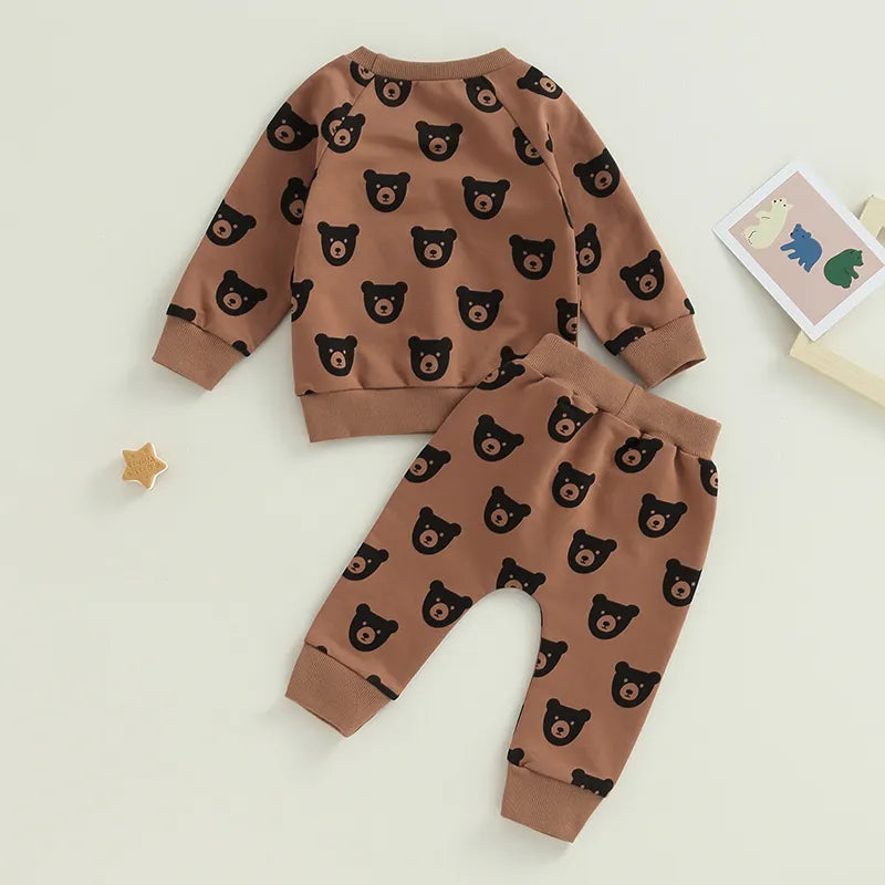 Boy Bear Print Long Sleeve Lounge Set