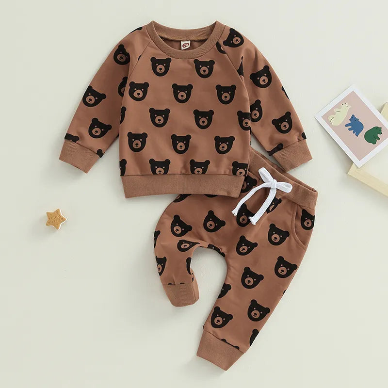 Boy Bear Print Long Sleeve Lounge Set