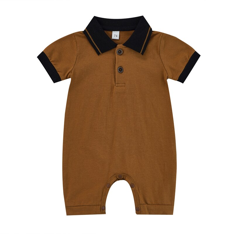 Baby Boy Lapel Short-sleeve Romper