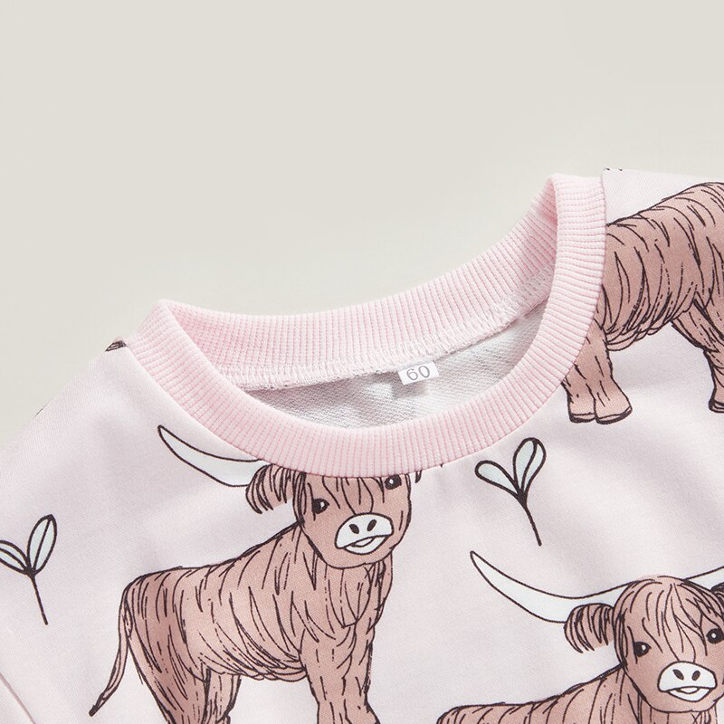 Highland cow baby romper