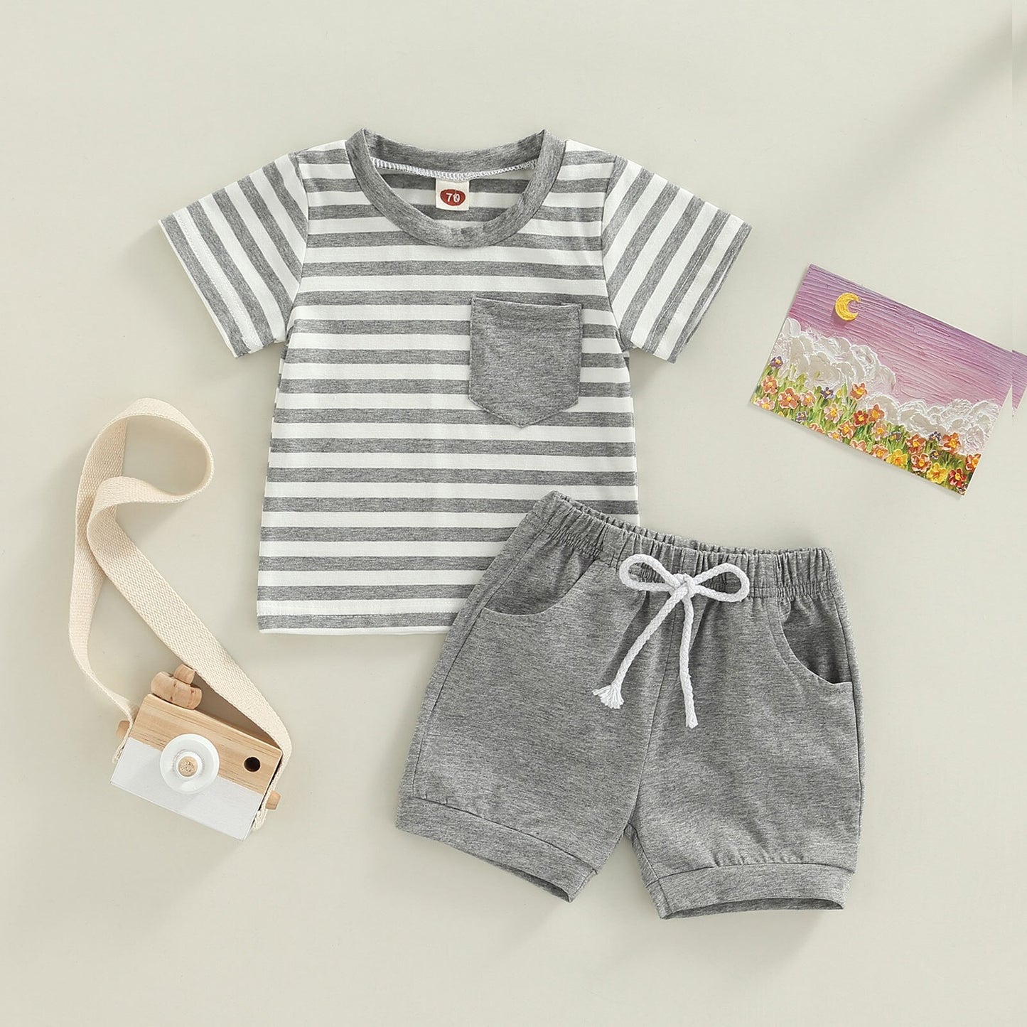 Boys Stripe Short And Top Set