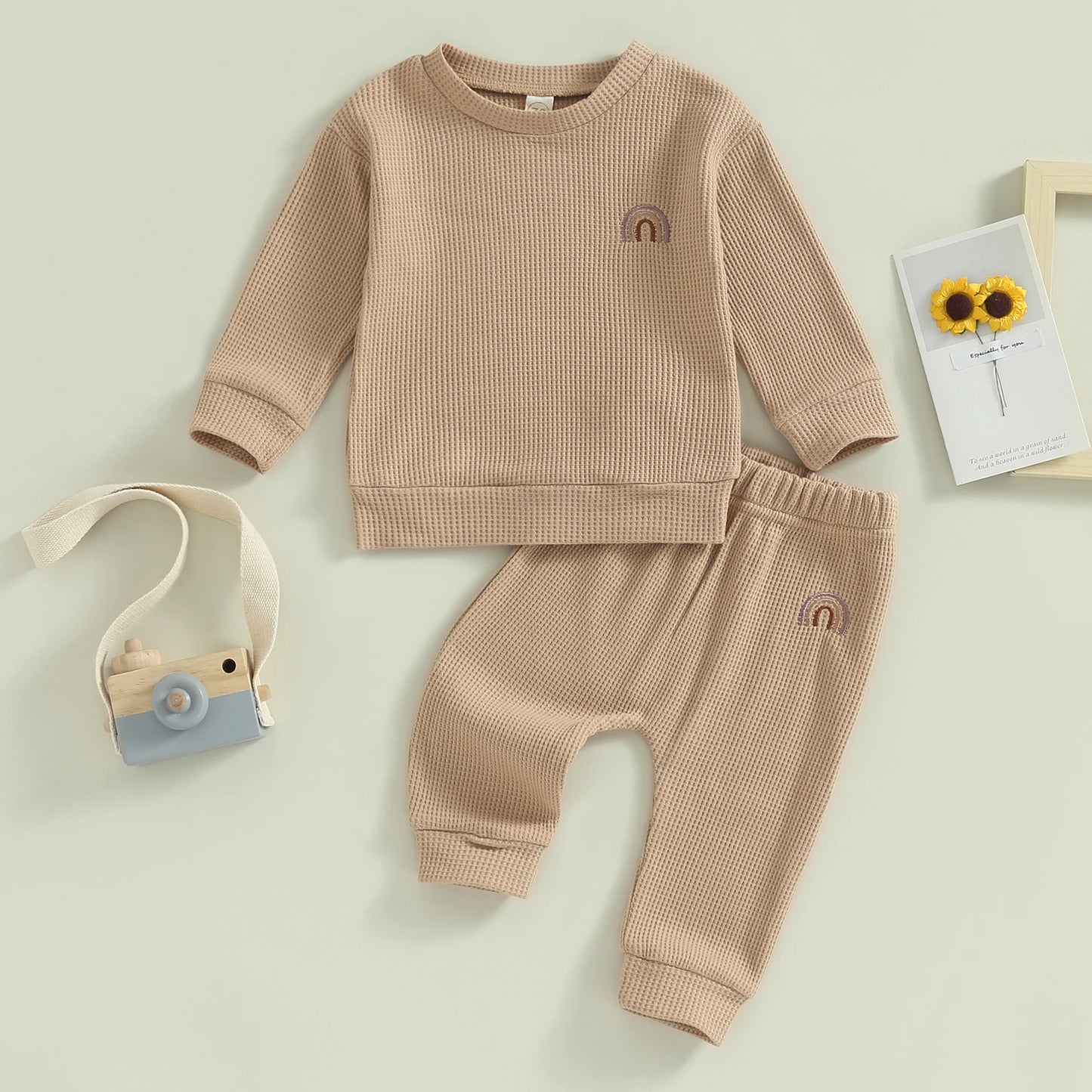 Boy Rainbow Embroidery Long Sleeve Lounge Set