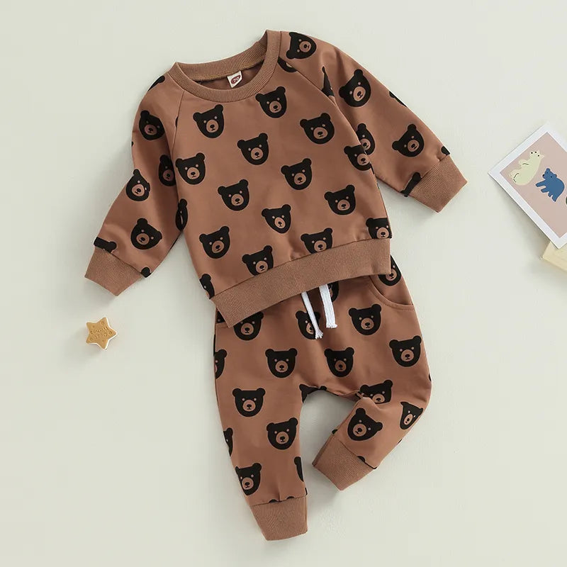 Boy Bear Print Long Sleeve Lounge Set