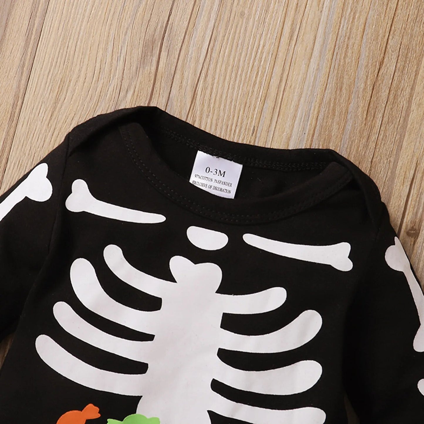 0-24 Months Skeleton Halloween Romper