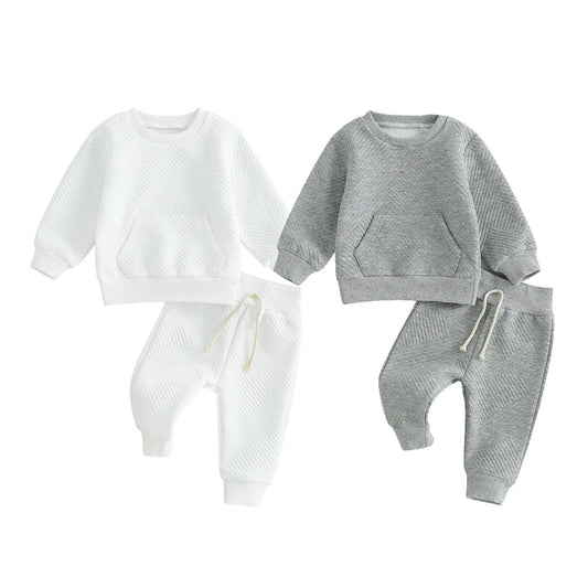 Boy Solid Colour Long Sleeve Lounge Set