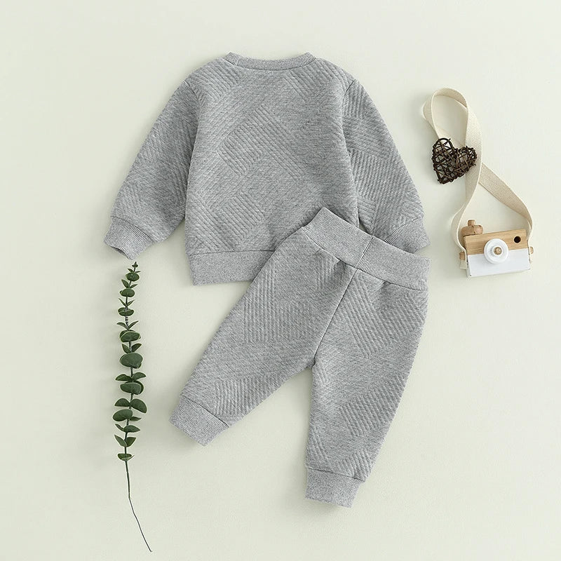 Boy Solid Colour Long Sleeve Lounge Set