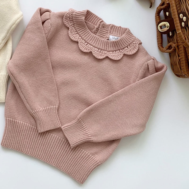 Girls Ruffle Collar Jumper