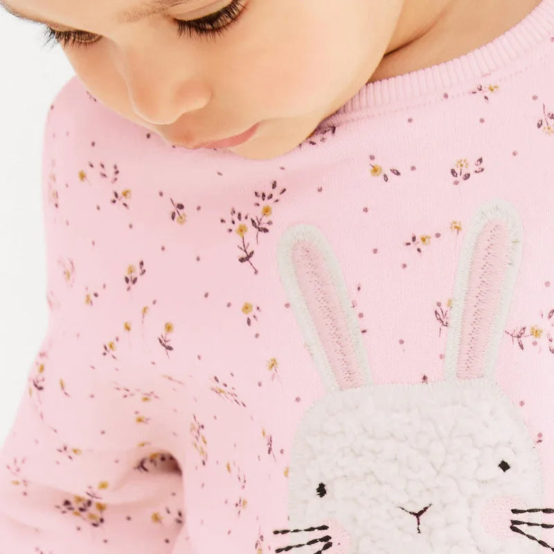 Girls Pink Rabbit Lounge Set