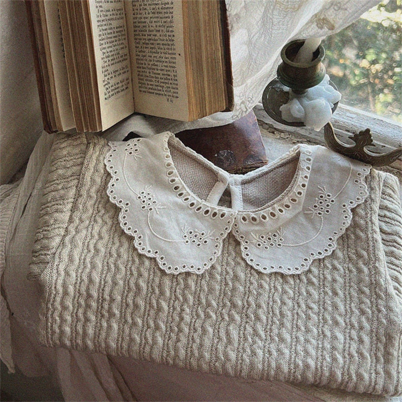 Girls Lace Collar Jumper