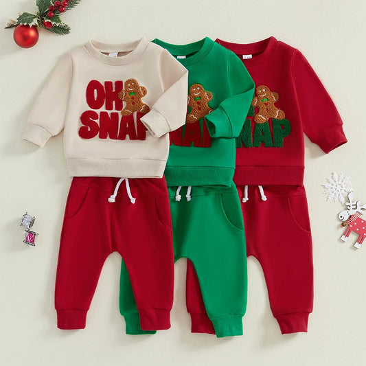 Kids Christmas Embroidery Lounge Set