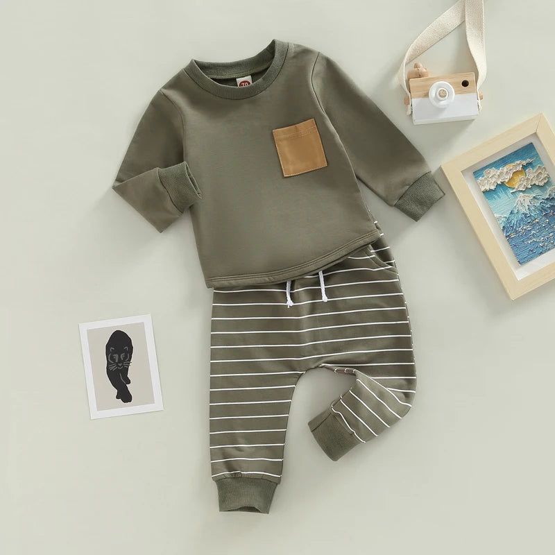 Boys Pocket Long Sleeve Lounge Set