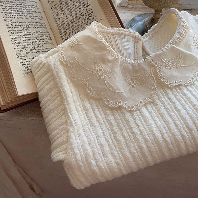 Girls Lace Collar Jumper