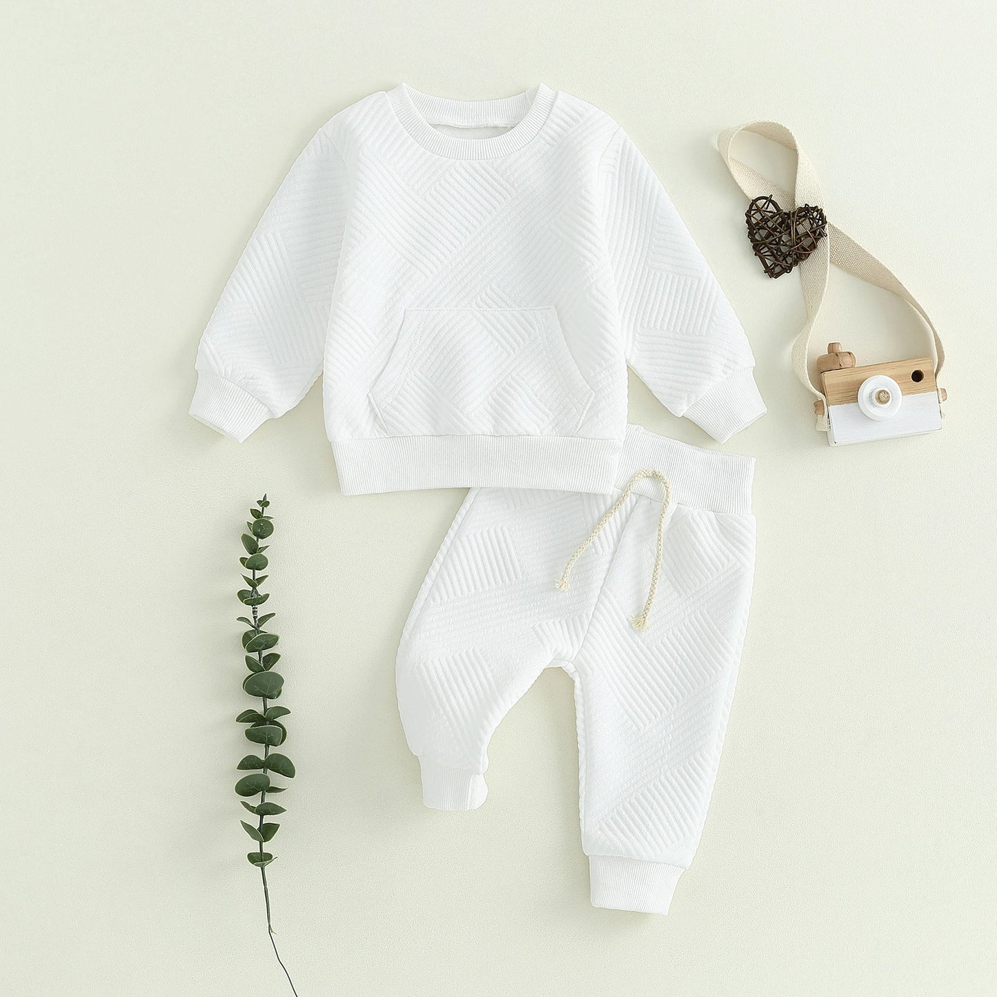 Boy Solid Colour Long Sleeve Lounge Set