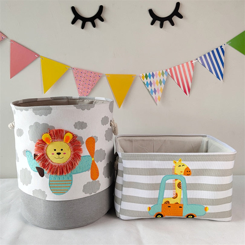 Childrens Animal Canvas storage basket