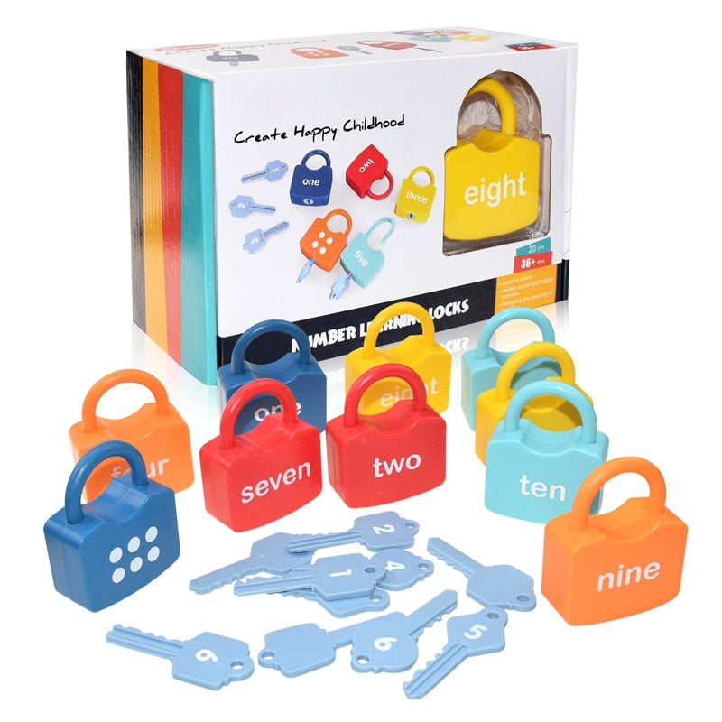 Montessori Lock Key Educational Number Matching