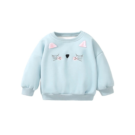 Girls Fleece Cats Jumper