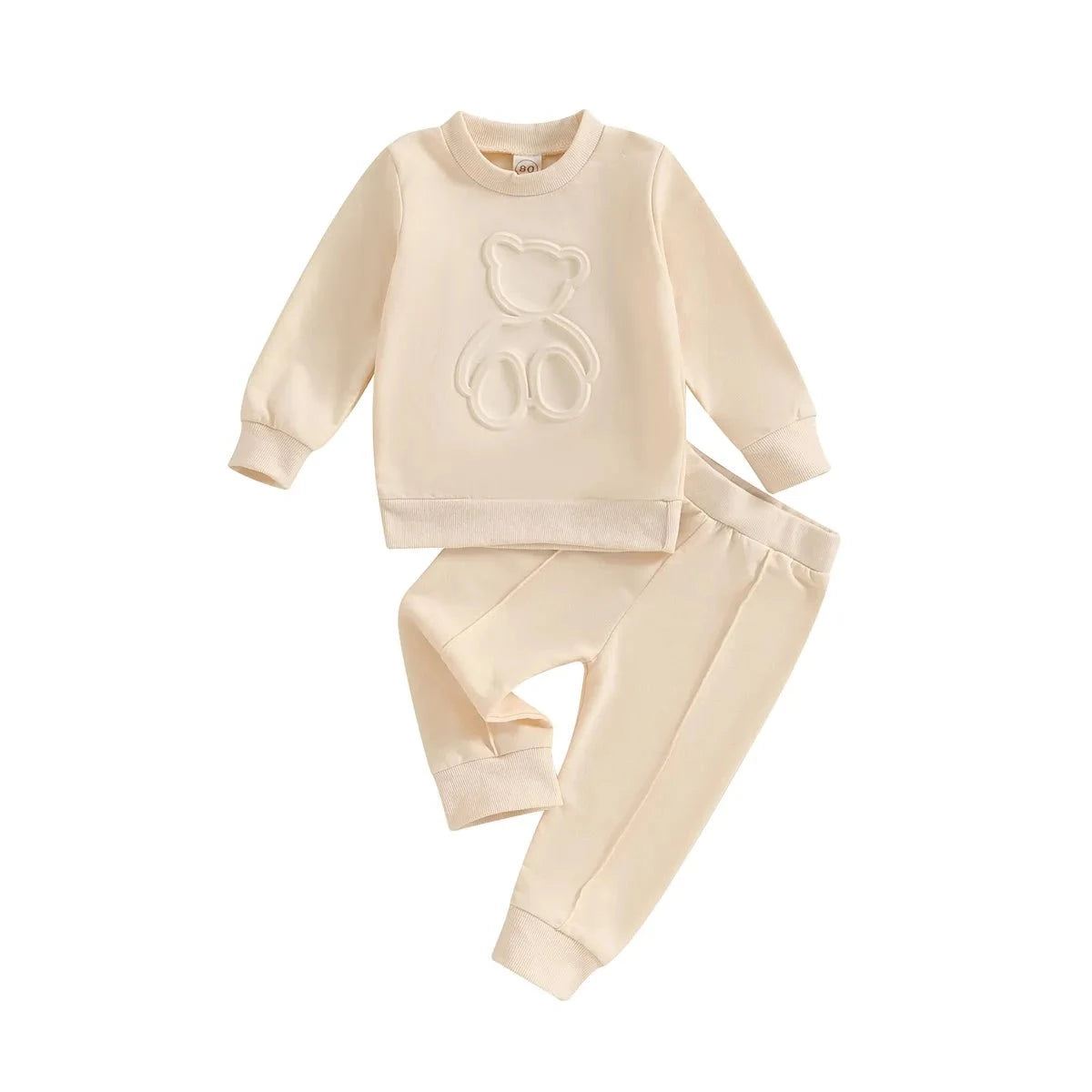 Boys Cream Bear Lounge Set