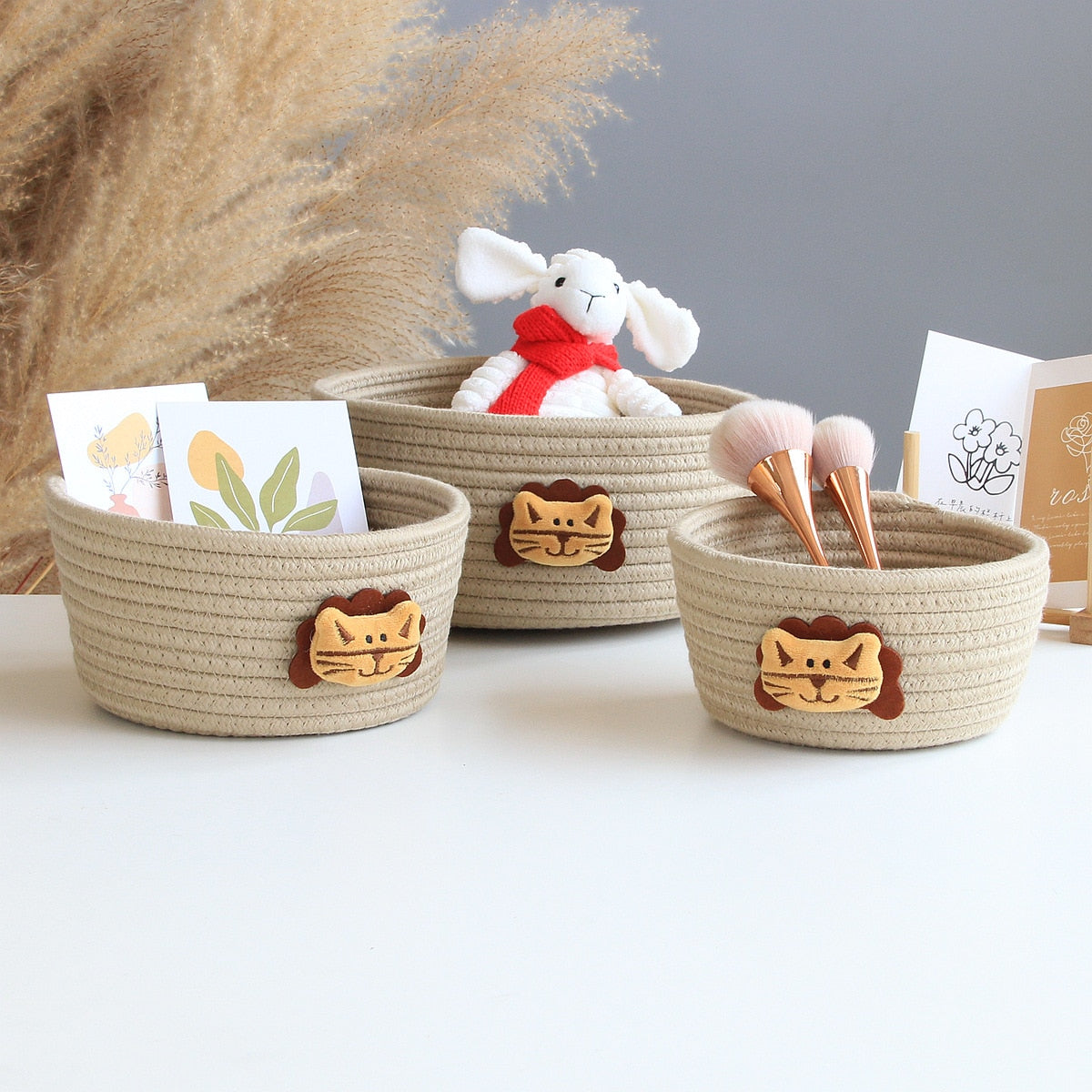 Cotton Rope Animal Woven Storage Basket