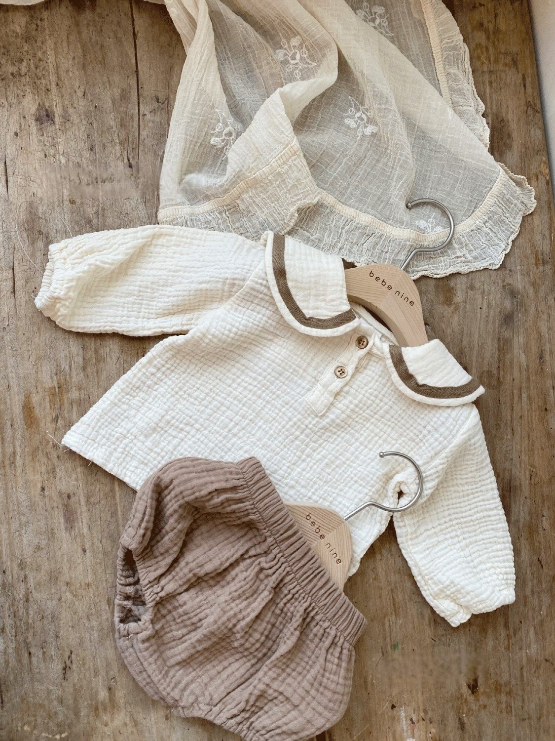 Baby Organic Cotton Long Sleeve Tops + Shorts