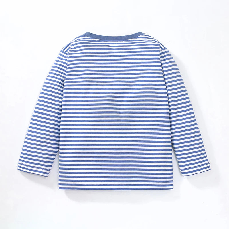 Boys Blue Stripe Bear T-shirt