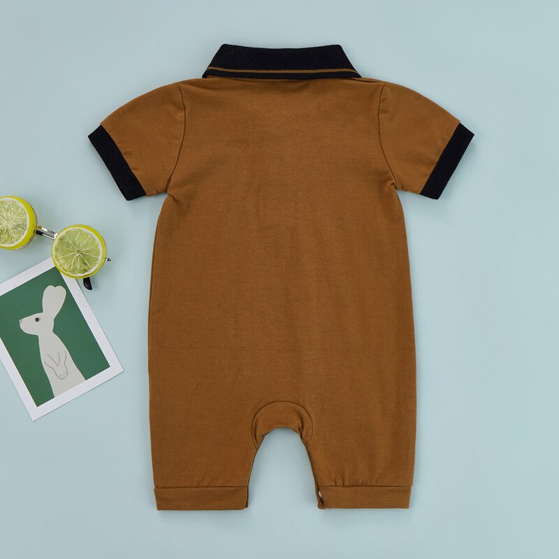 Baby Boy Lapel Short-sleeve Romper