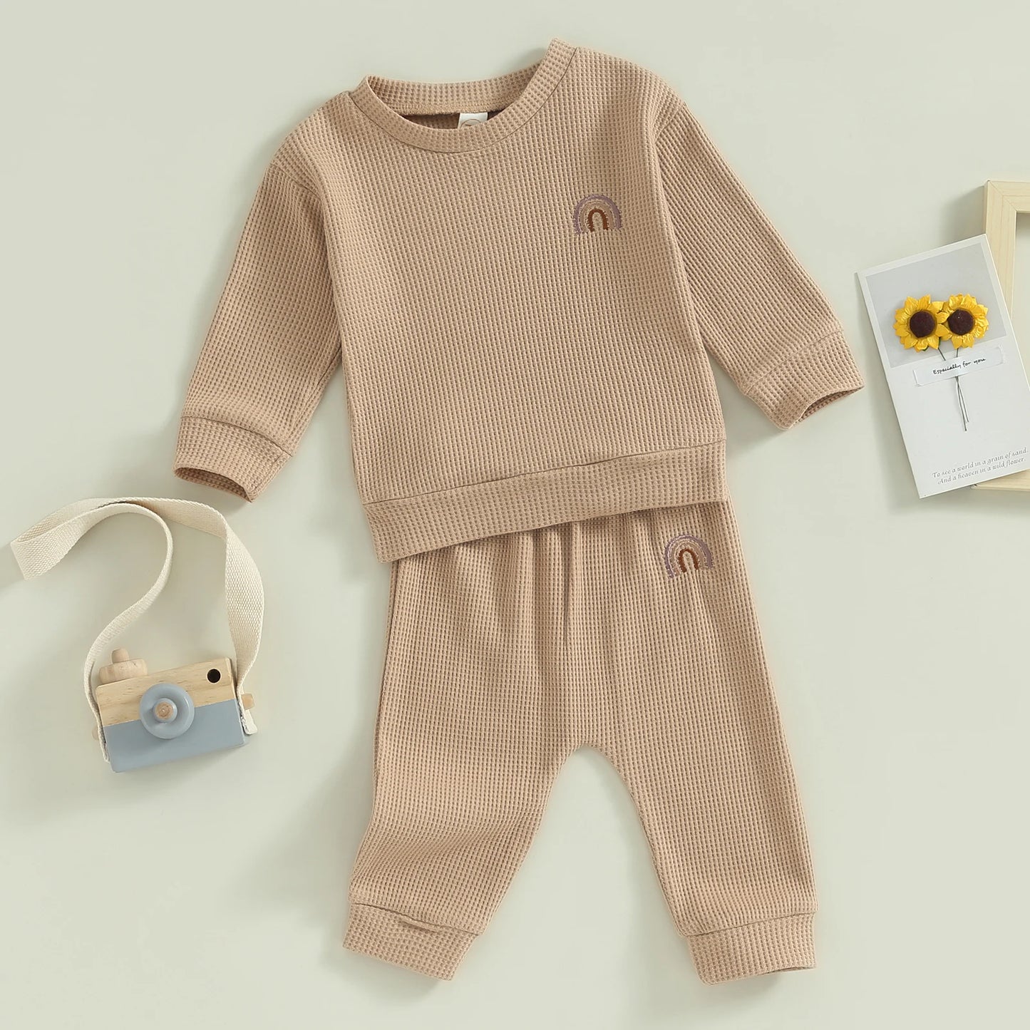 Boy Rainbow Embroidery Long Sleeve Lounge Set