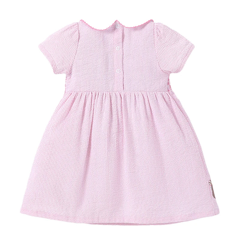 Girls Pink Rabbit Print Dress