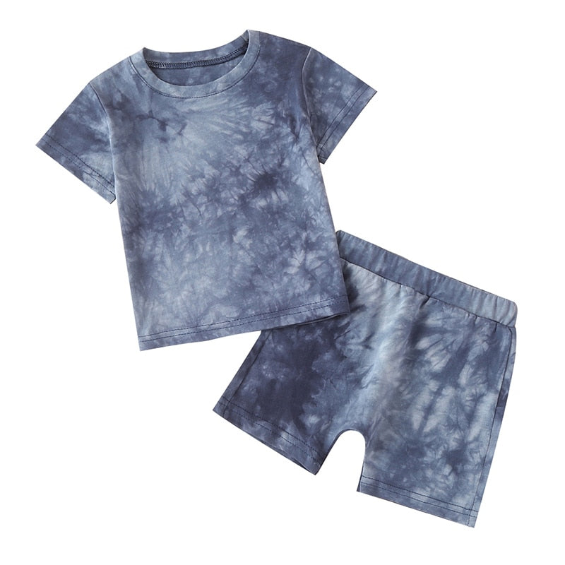 Tie-dye Short Sleeve Tops and Shorts