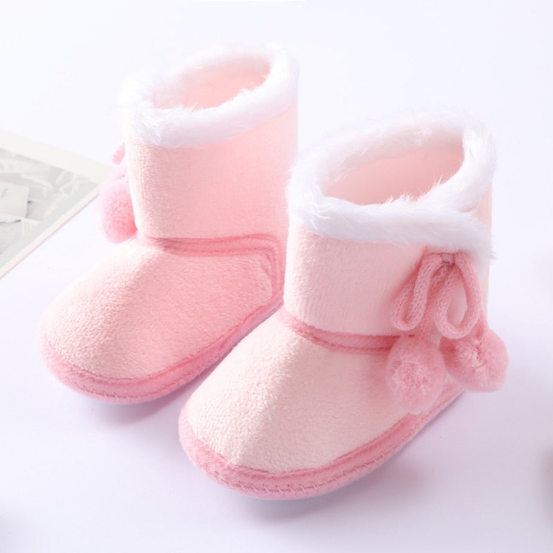 Warm Boots - Soft Sole Fur Snow Booties for 0-18M